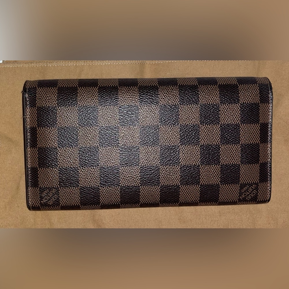 Louis Vuitton Damier Ebene RoseberyTurn Lock Flap Closure Long Wallet LV Dusty - Picture 4 of 14